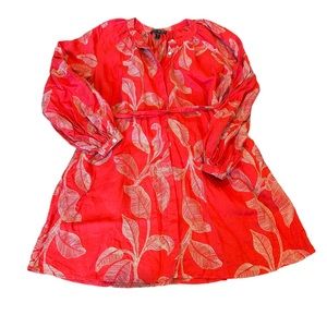 BANANA REPUBLIC 100% linen embroidered dress